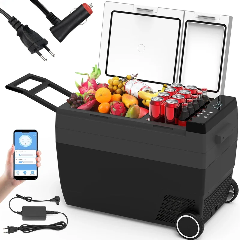 Compressor Koelbox – Elektrische Koelbox – Camping Koelbox – Auto Koelbox – Draagbare Koelbox – Dual Zone Temperatuur – Stil & Energiezuinig - 55L