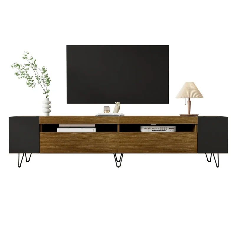 Tv-meubel – TV-kast – Televisiemeubel – Mediameubel – Wandmeubel – Geschikt voor 50-59 inch TV – Duurzaam MDF en spaanplaat met metalen poten