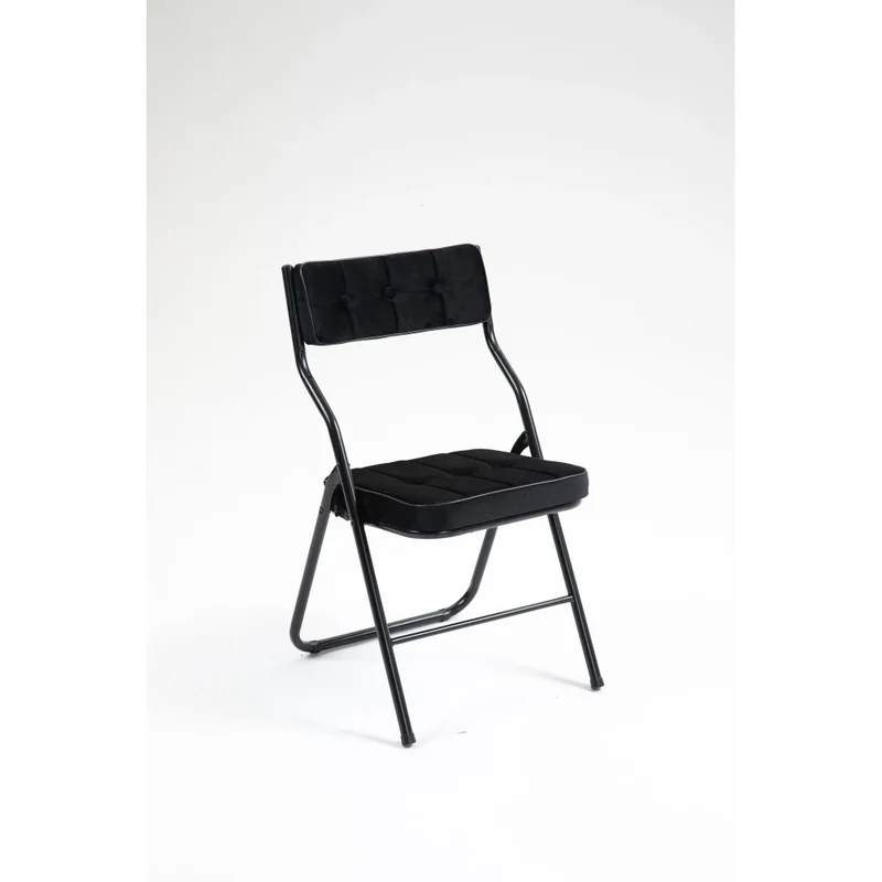 Klapstoel – Vouwstoel – Campingstoel – Opvouwbare Stoel – Eettafelstoel – Roestvrijstalen Frame – Fluwelen Bekleding