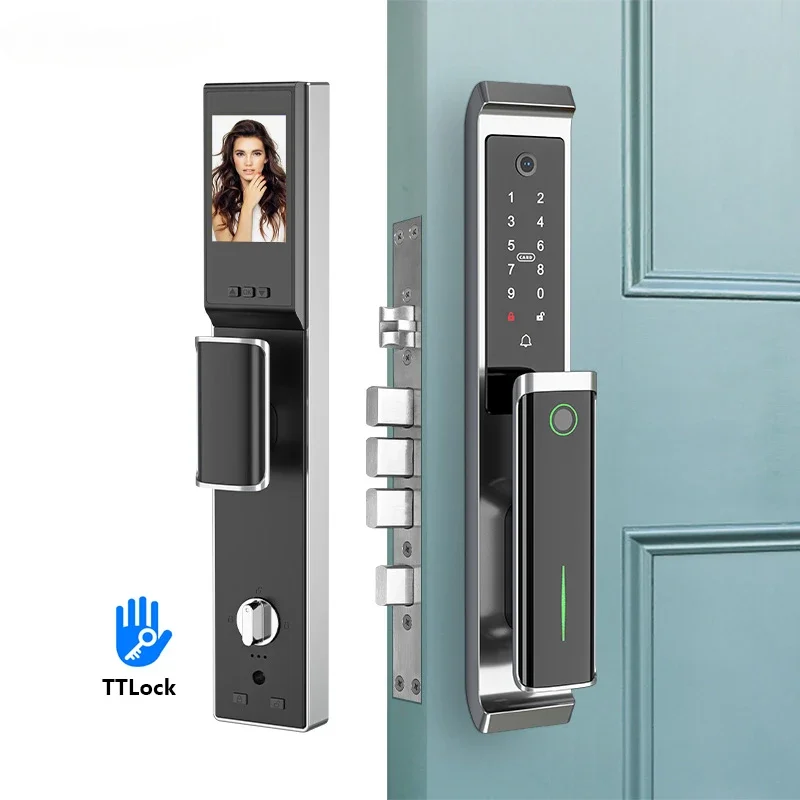Slimme Bluetooth Deurslot – Elektronisch Slot – Vingerafdrukslot – Digitale Deursluiting – Mobiele App Slot – 100 Vingerafdrukken – Aluminiumlegering Design - Geen Insteekslot - Alleen Slot