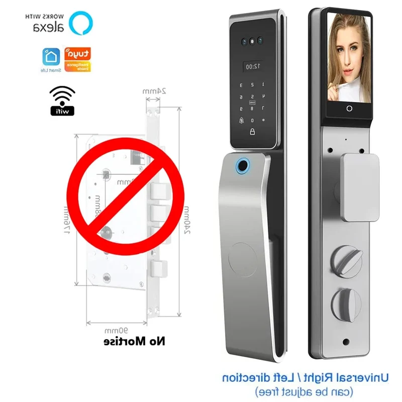 Smart deurslot – Slimme Deursloten – Elektronisch Deurslot – Smart Lock – Vingerafdrukslot – 8 Ontgrendelmethodes – IP67 Waterdicht Aluminium - Geen insteek - Alleen slot