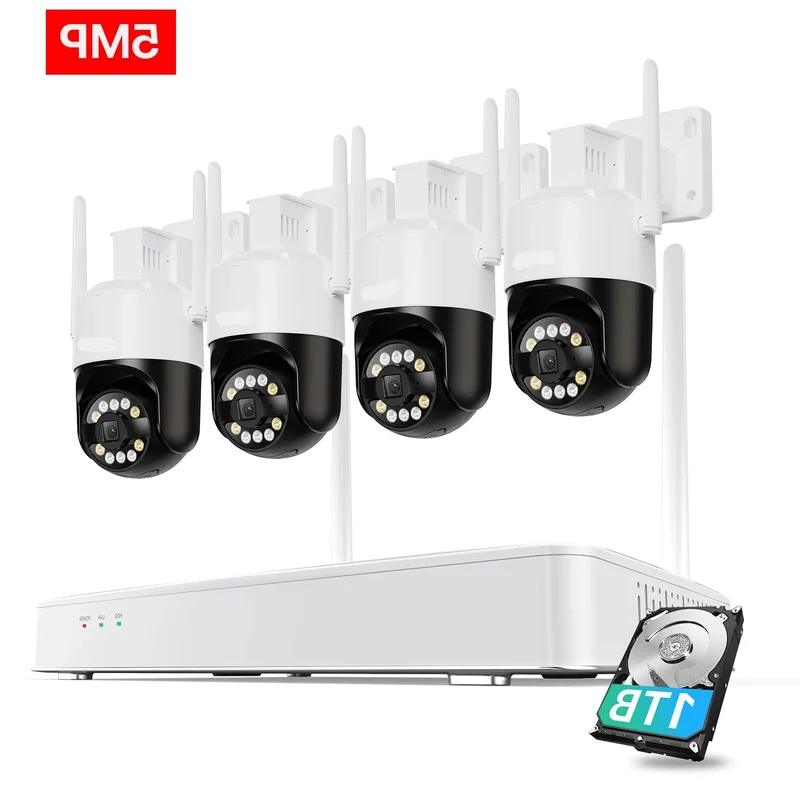 Beveiligingscamera – 4 Stuks - Camerabewaking – Inbraakbeveiliging – Buitencamera – Binnencamera – 4K Ultra HD – Pan & Tilt 360° draaibaar