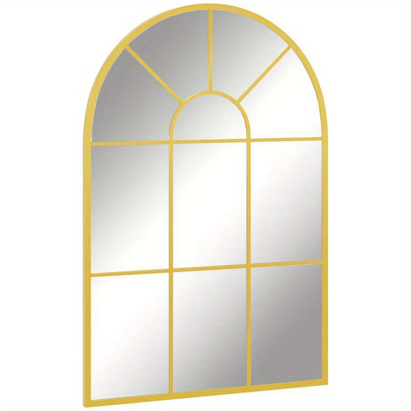 Wandspiegel – Passpiegel – Staande Spiegel – Hangspiegel – Woondecoratie – Gouden Frame – Uniek Onregelmatig Design – 91x60 cm Verticaal – Zonder Elektriciteit