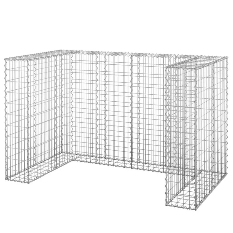 Afvalbak Buiten – Buitenprullenbak – Afvalemmer – Vuilnisbak – Afvalton – Gegalvaniseerd Staal – 180x100x110 cm – Weerbestendig & Afsluitbaar