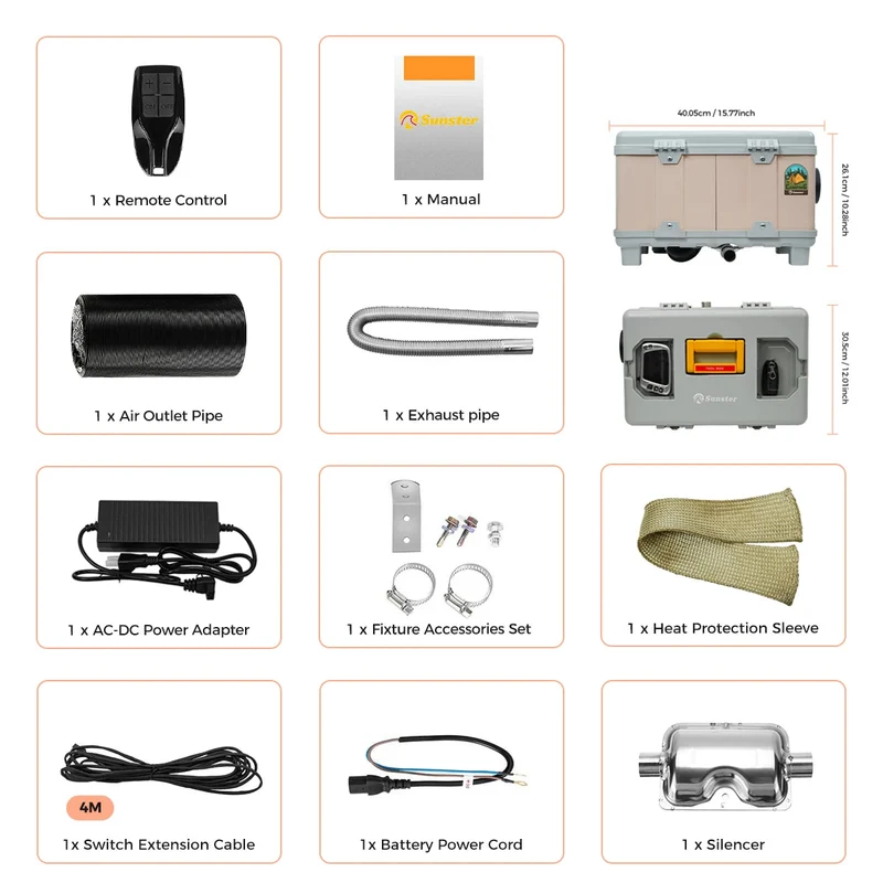 Diesel Luchtverwarmer – Dieselkachel – Parkeerverwarmer – Camper Verwarming – Mobiele Heater – 8 kW Vermogen – Bluetooth App Bediening