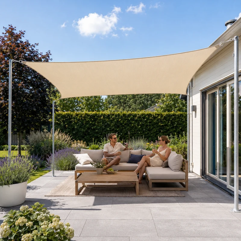 OCS - Waterdicht Zonnescherm - Polyester Schaduwdoek met UV-Bescherming voor Buiten