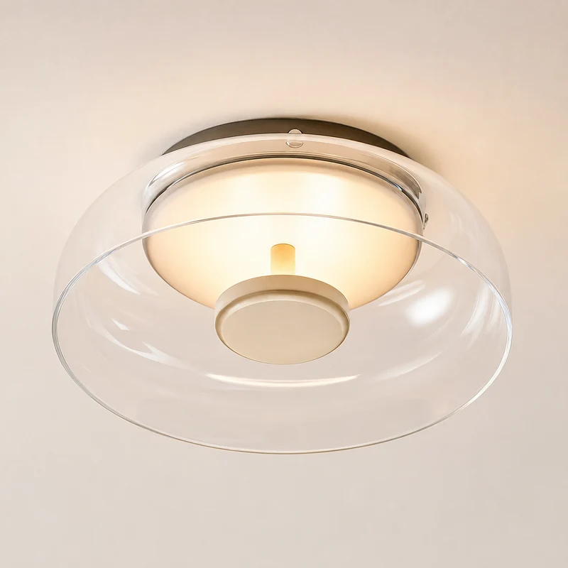 OCS - Gina Moderne LED Plafondlamp - Gerookt Glas of Amber Designlamp Ø23 cm