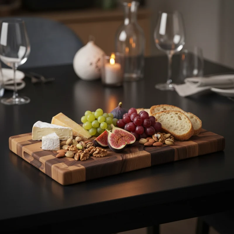 OCS - Premium Houten Snijplank - Acacia Hakblok met Greepholte voor Vlees, Groenten & Brood