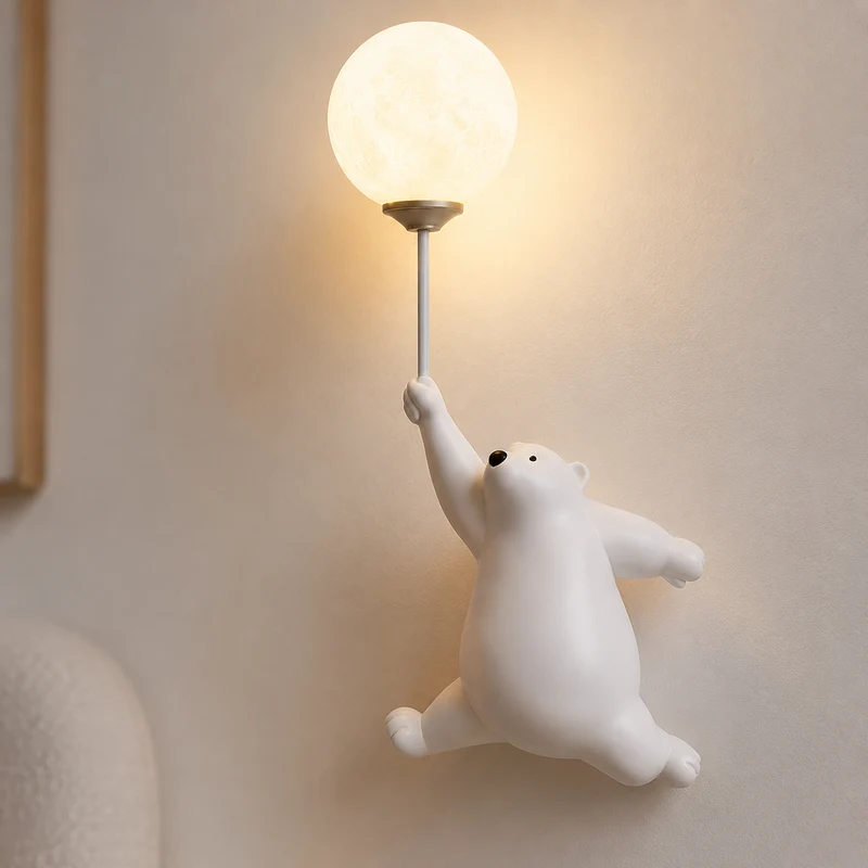 OCS - Beren Ballon Wandlamp - Speelse LED Kinderkamer Wandverlichting