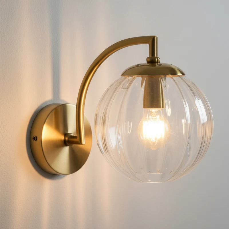 OCS - Erling Scandinavische Glazen Wandlamp - Moderne LED met Bolvormige Glazen Kap