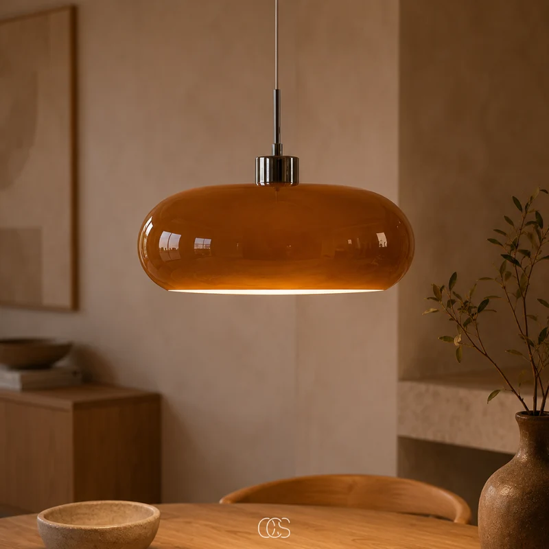 OCS – Yara Retro Glazen Hanglamp – Vintage Rond Design