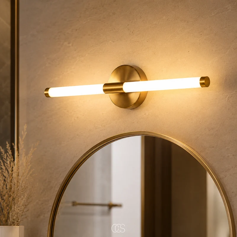 OCS - Luxe LED Spiegelverlichting - Dimbare Badkamer Wandlamp 55 cm in Messing