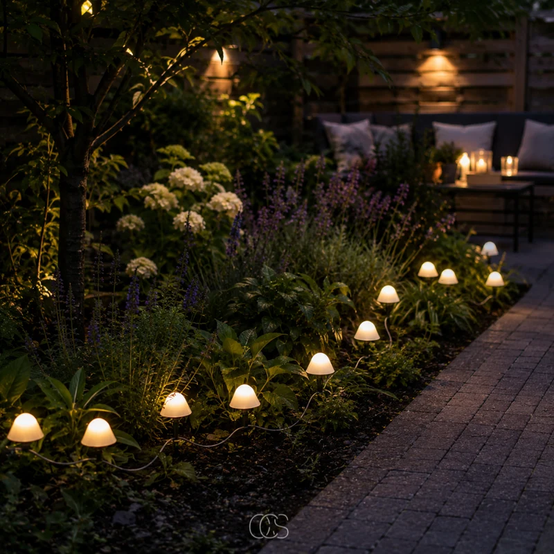 OCS - Solar Paddenstoel Tuinverlichting op zonne-energie - 20 LED Grondlampen voor Tuin & Pad