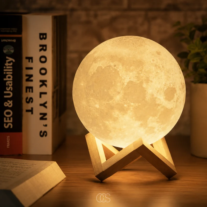 OCS - Draadloze LED Maanlamp - Nachtlamp voor Slaapkamer & Kinderkamer – 16 Kleuren