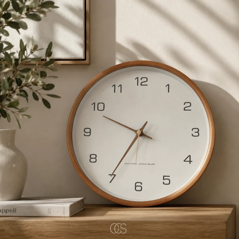 OCS - Orbo Scandinavische Houten Wandklok - Stil Quartz Uurwerk Ø30 cm