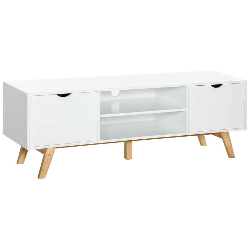 HOMCOM TV cabinet with cabinet shelves cable management 150x39x50