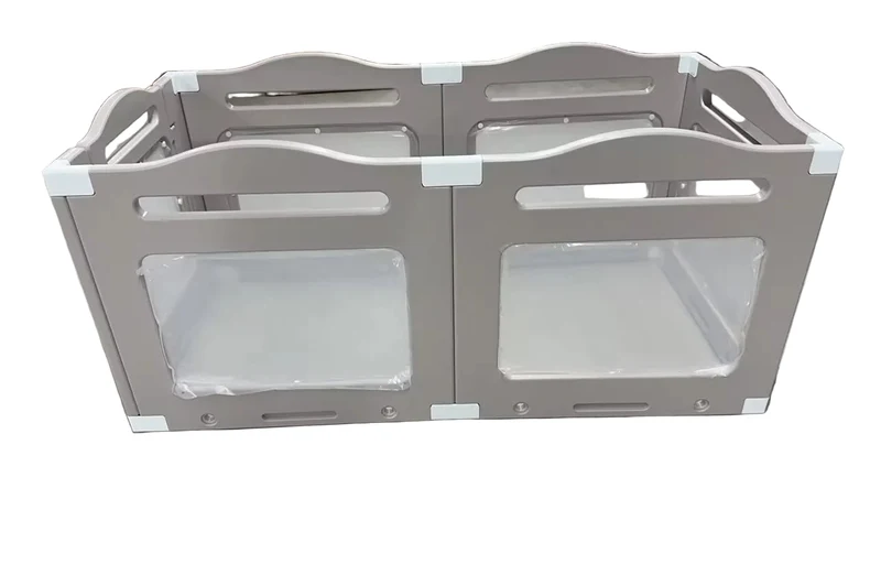 Transparante Puppyren – Hondenren – Puppybox – Speelren – Scheidingswand – Acrylpaneel – Inklapbaar Met Deur – 129x68x60 cm