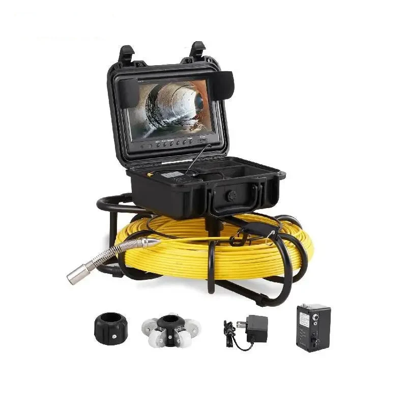Rioolinspectiecamera – Pijpencamera – Afvoerinspectiecamera – Leakdetectiecamera – Inspectie Endoscoop – 9 inch HD Scherm – 91,5 Meter Kabel – Waterdicht IP68