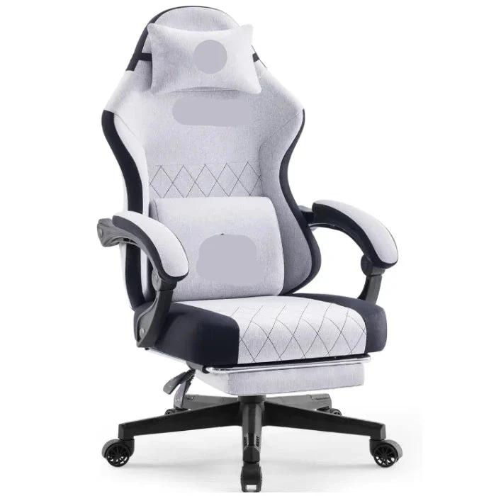 Kantoorstoel – Bureaustoel – Werkstoel – Bureaustoel Met Wieltjes – Draaistoel – Ergonomische Rugleuning 80 cm – Stoffen Bekleding Grijs