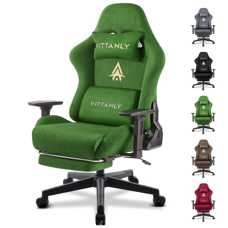 Gamingstoel – Bureaustoel – Office Chair – Game Chair – Stoel Met Voetensteun – Ergonomisch Ontwerp – Hoogwaardige Kunstsuède Bekleding
