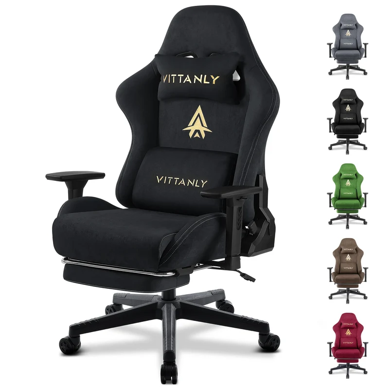 Gamingstoel – Bureaustoel – Werkstoel – Game Chair – Office Chair – Ergonomisch Ontwerp – Ademend Faux Suède Materiaal