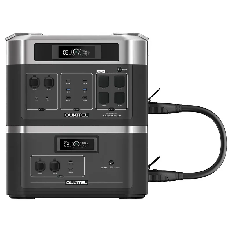 Draagbare Power Station – Noodstroomvoorziening – Mobiele Accu – Zonne-energie Generator – UPS Back-up – 2048Wh Capaciteit – 2200W Pure Sine Wave Inverter