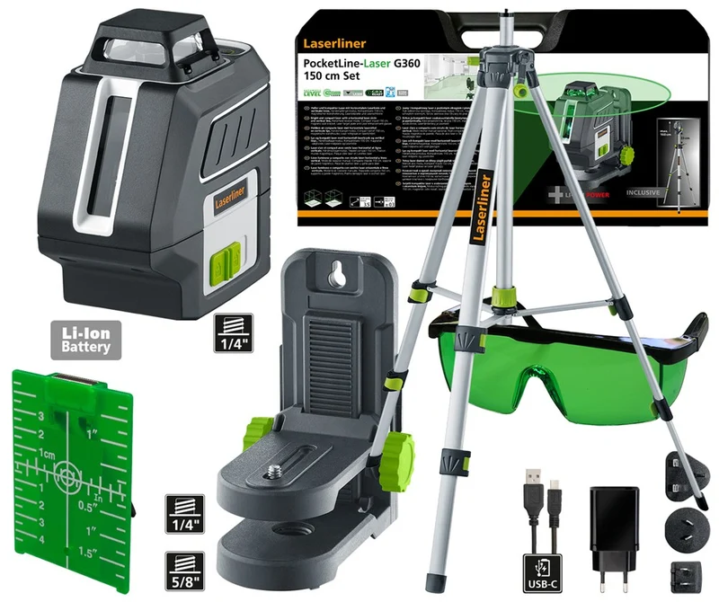 LASERLINER POCKETLINE-LASER G 360 SET 150 CM