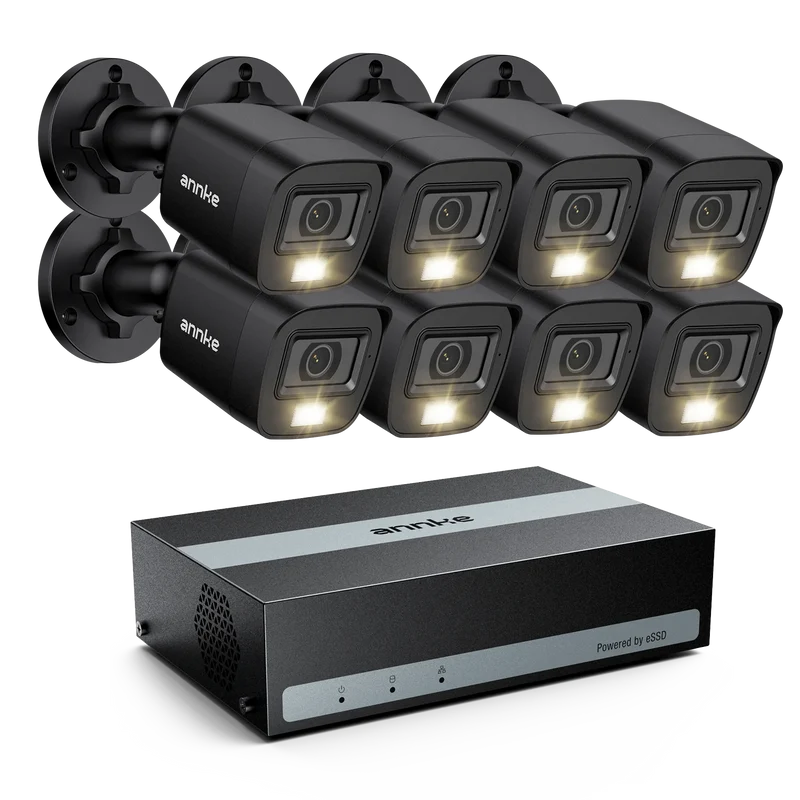 Beveiligingscamera Set – CCTV Camera – Camerasysteem – Surveillance Camera – 8-Kanaals HD Set – 1TB SSD Opslag – Nachtzicht Met Slimme Verlichting