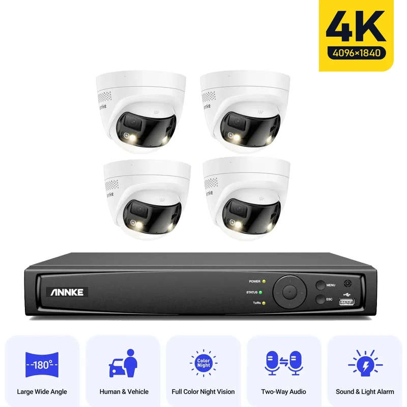 IP Cameraset – Beveiligingscamera – Surveillance Camera – Buitenbeveiliging - Bewakingscamera - 180° Ultrabreed Dual-Lens - AI Beweging Detectie Met Nachtzicht