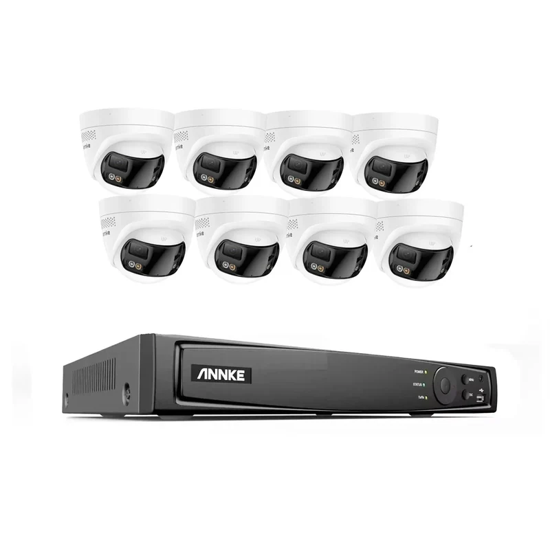 16-kanaals IP Beveiligingsset – Beveiligingscamera Set – CCTV Camera Systeem – Surveillance Cameras – Dome Camera’s – 8MP Ultra Brede Lens – 180° Panoramisch Zicht