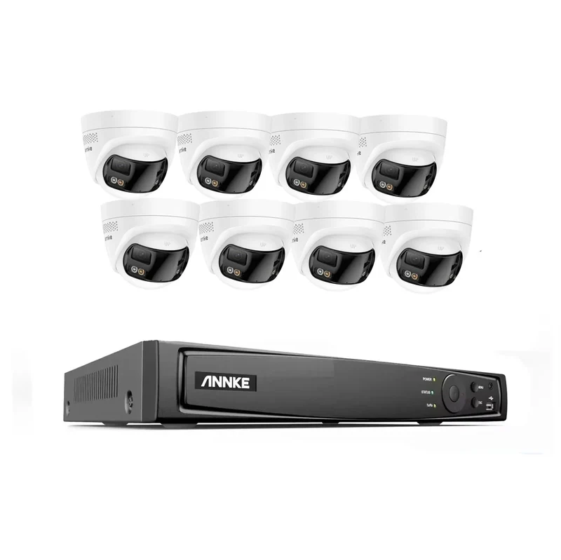Beveiligingscamera Set – IP Camera – CCTV Camera – Surveillance Camera – Dome Camera – 180° Ultra Wide Zicht – 8MP 4K Resolutie