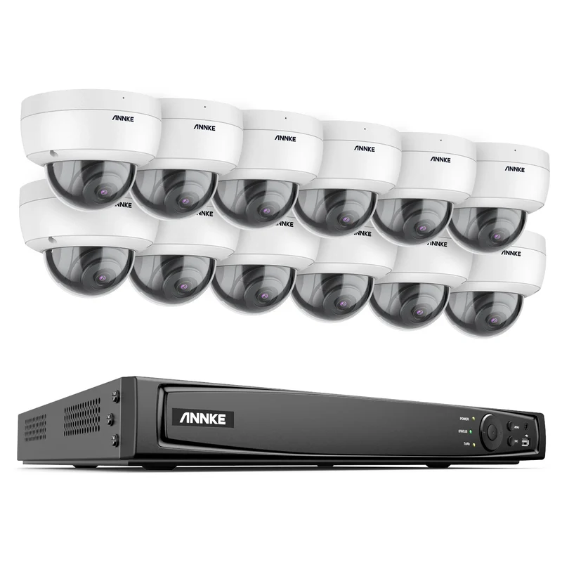 12-delige 5MP Beveiligingscamera Set – CCTV Beveiligingssysteem – IP Camera Set – NVR Beveiliging – Surveillance Kit – Haarscherp Nachtzicht 30m – Weerbestendig IP67