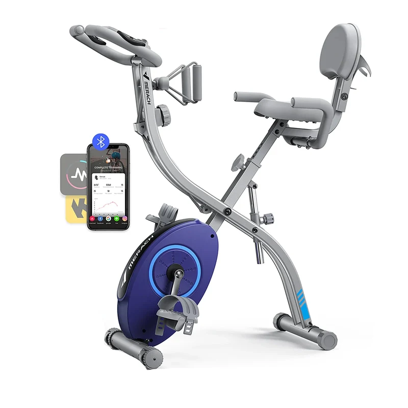 4-in-1 Hometrainer – Fitnessfiets – Ergometer – Stationaire Fiets – Opvouwbare Fiets – 16 Niveau’s Magnetische Weerstand – LCD Display Met Hartslagmeter