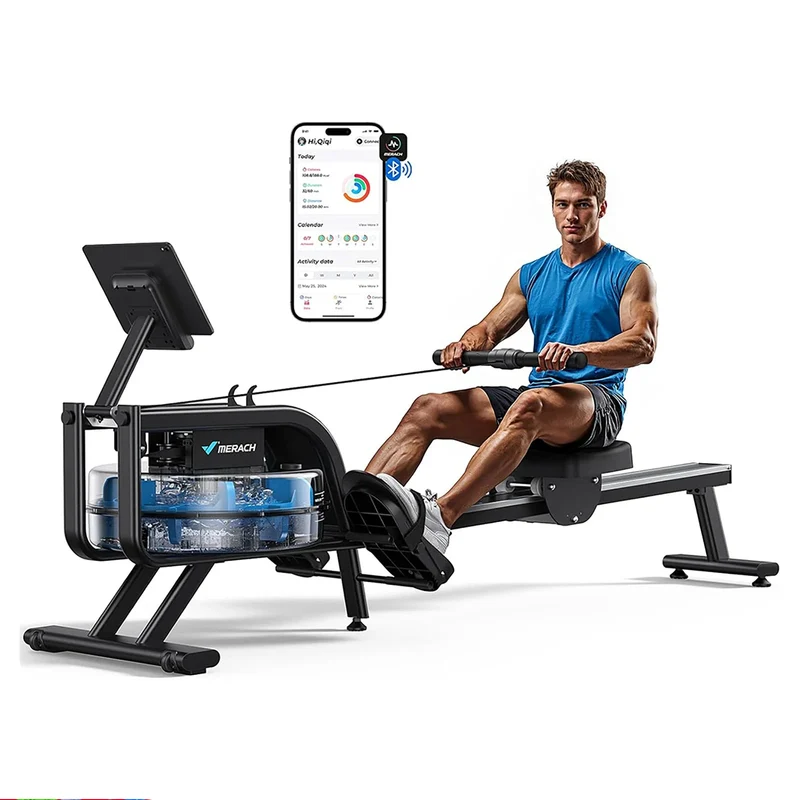 Waterroeimachine – Roeitrainer – Fitness Roeier – Cardiotrainer – Indoor Rower – Natuurlijke Waterweerstand – Bluetooth Trainingsmonitor