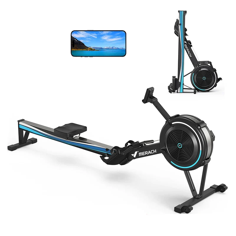 Roeimachine – Indoor Rower – Fitness Roeier – Workout Machine – Ergometer – 10 Niveaus Luchtweerstand – Ergonomisch Verstelbaar Zadel