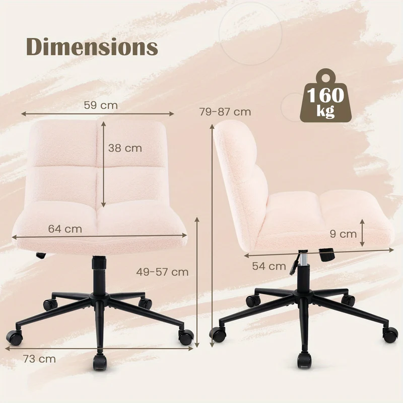 Bureaustoel – Kantoorstoel – Gamestoel – Draaistoel – Bureaukruk – Roze – Ergonomisch Comfort – Verstelbare Hoogte 49-57 cm