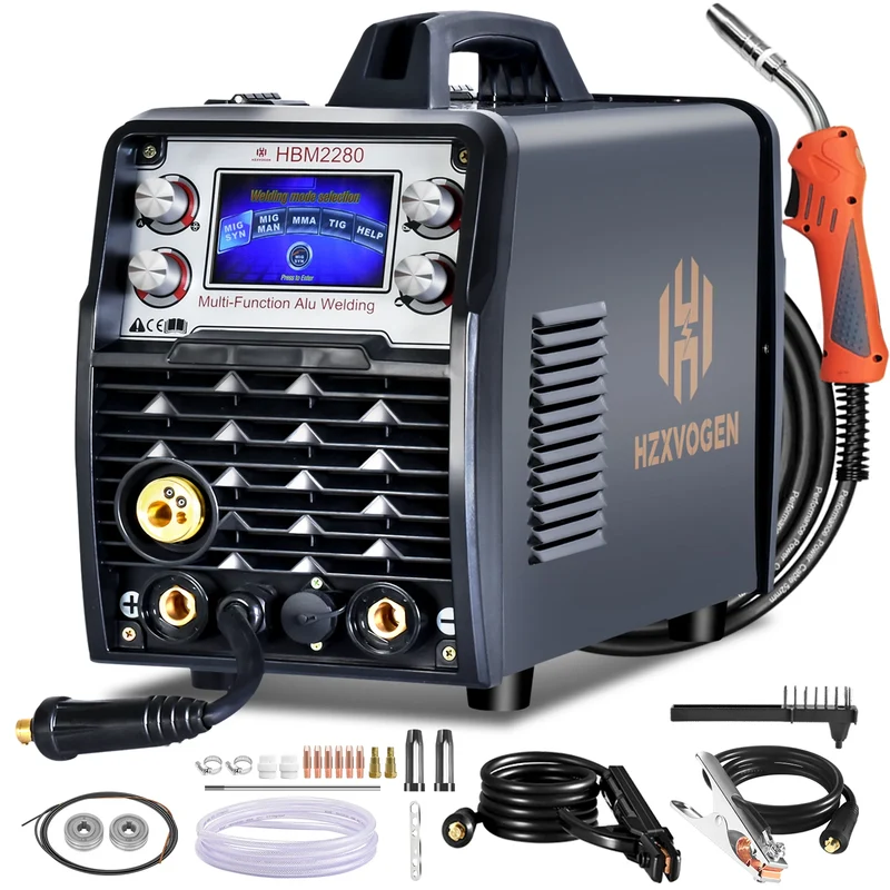 MIG-lasmachine – Lasapparaat – Lasinverter – TIG-lasser – ARC-lasmachine – 26V Toorts – Intelligente Bediening met LCD-display