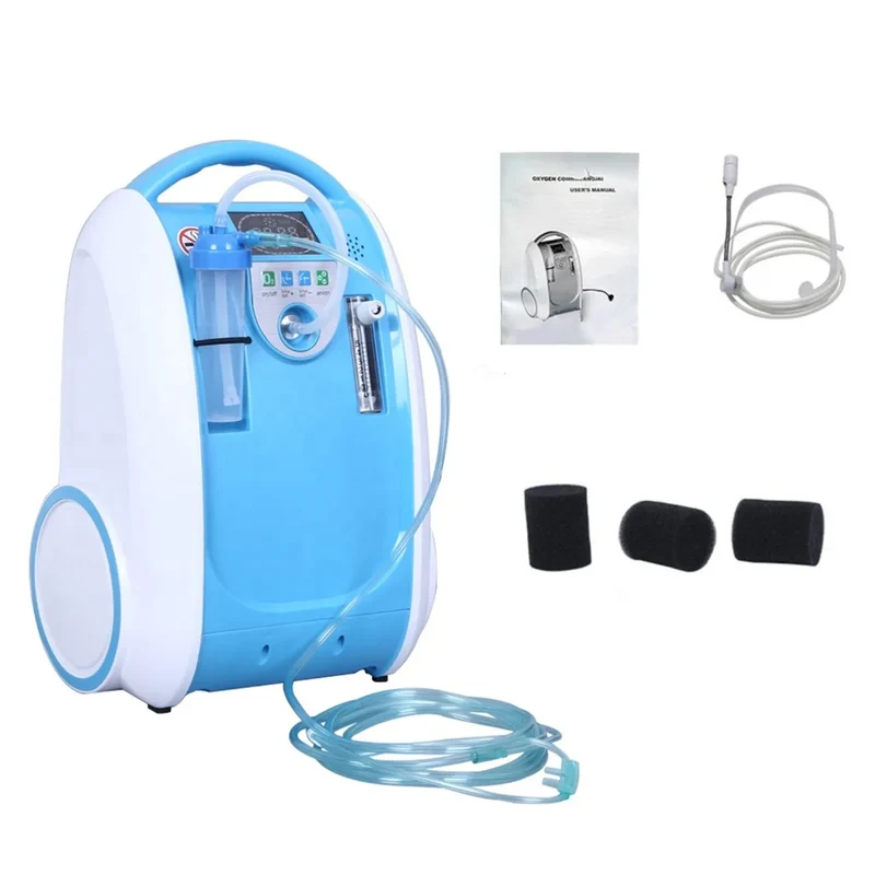 Draagbare Zuurstofconcentrator – Mobiele Zuurstofapparaat – Zuurstoftherapie Machine – Medische Zuurstofgenerator – Zuurstofinhalator – Instelbare Zuurstofstroom 1-5L/min – Stil en Compact Design