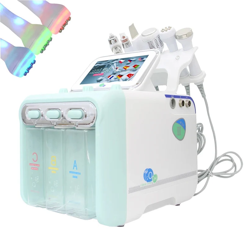Hydro Dermabrasie Machine – Microdermabrasie Apparaat – Huidverzorging Apparaat – Gezichtsreiniging Machine – LED Lichttherapie – 6-in-1 Multifunctioneel – ABS Kunststof, EU Stekker