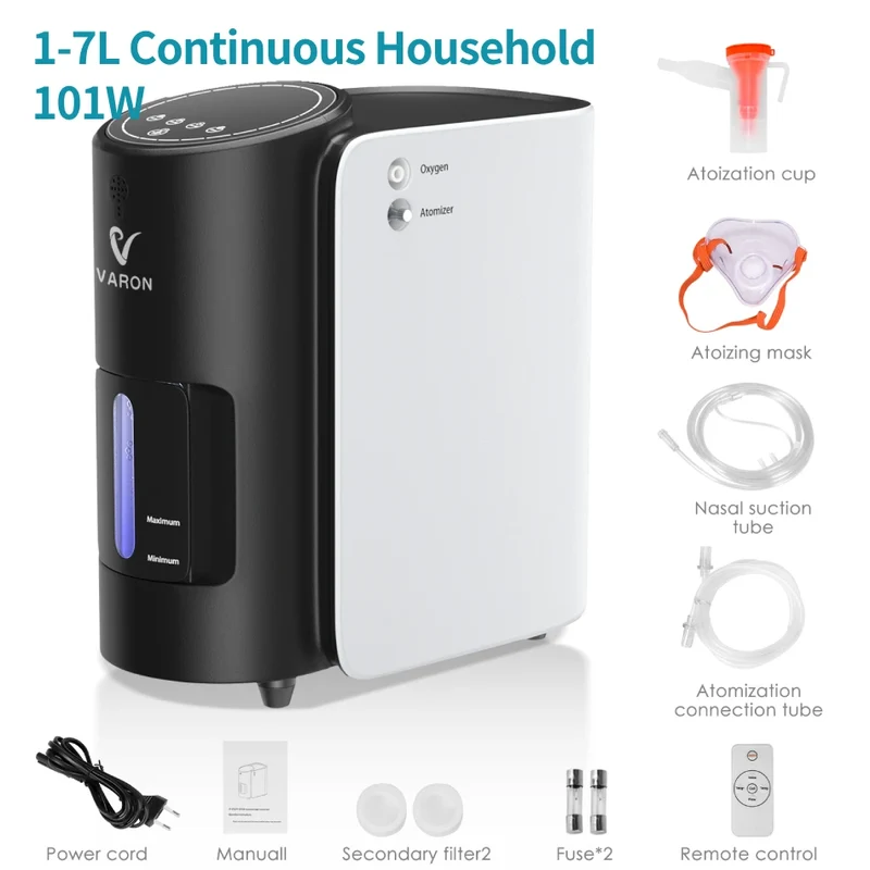 Zuurstofconcentrator – Ademhalingstoestel – Oxygen Machine – Draagbare Zuurstofmachine – Portable Concentrator – Continu Instelbare Zuurstofstroom 1-7L/min – Fluisterstil & Lichtgewicht 1,5 kg