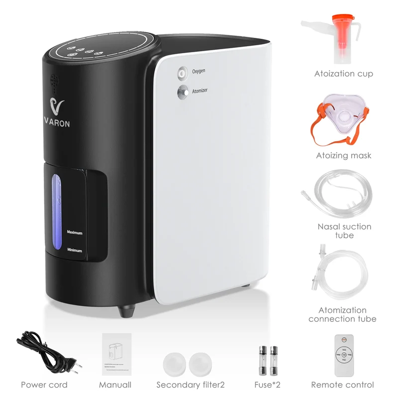 Zuurstofconcentrator – Draagbare Zuurstofmachine – Oxygen Generator – Ademhalingsapparaat – Medische Zuurstoftoediening – Instelbare Flow 1-7 L/min – Stil & Lichtgewicht 5,5 kg