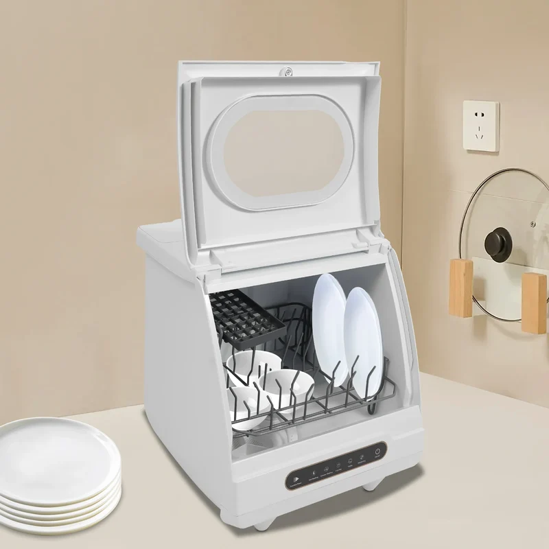 Mini Vaatwasser – Compacte Vaatwasser – Kleine Afwasmachine – Tafelmodel Vaatwasser – Desinfectie Vaatwasser – 800W Koperen Motor – Ruimtebesparend Ontwerp