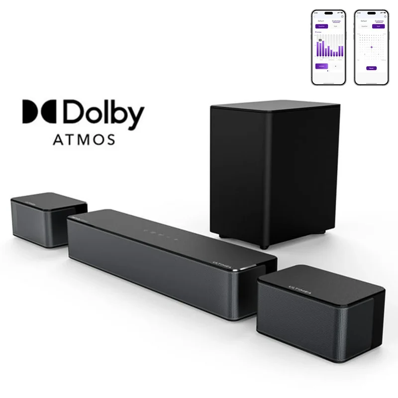 Soundbar – 5.1 Home Cinema Systeem – Surround Speakers – Bluetooth Speaker – Dolby Atmos Sound – Draadloze Achterluidsprekers – BassMX Technologie – HDMI-eARC Connectivity