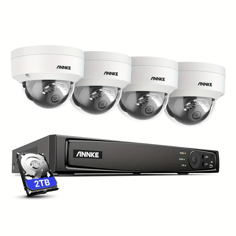 Beveiligingscamera – Dome Camera – IP Camera – CCTV Camera – Beveiligingscamera Binnen – Hard-Wired Voeding – Compact Formaat