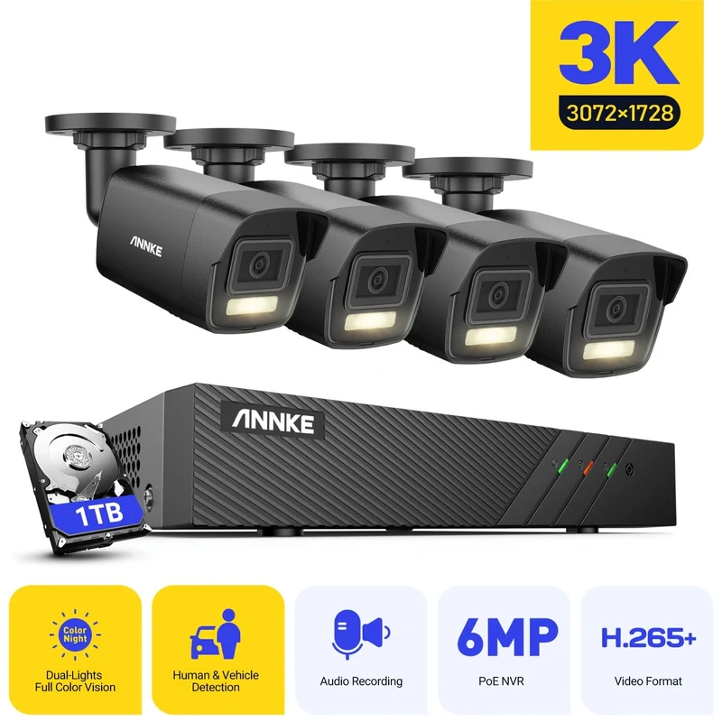 Bullet Camera – Beveiligingscamera – Bewakingscamera – CCTV Camera – Buitencamera – 1TB Opslag – Bedrade Aansluiting