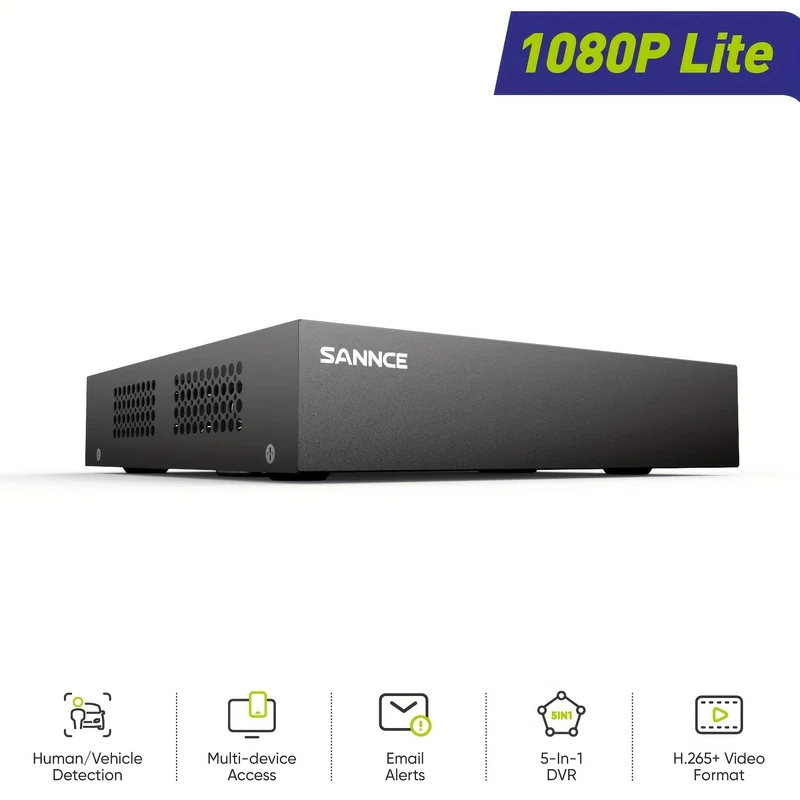 Beveiligingscamera – DVR Recorder – Camerabewaking – Bewakingscamera – Beveiligingssysteem – 1080P Resolutie – Intelligente Personen- en Voertuigdetectie