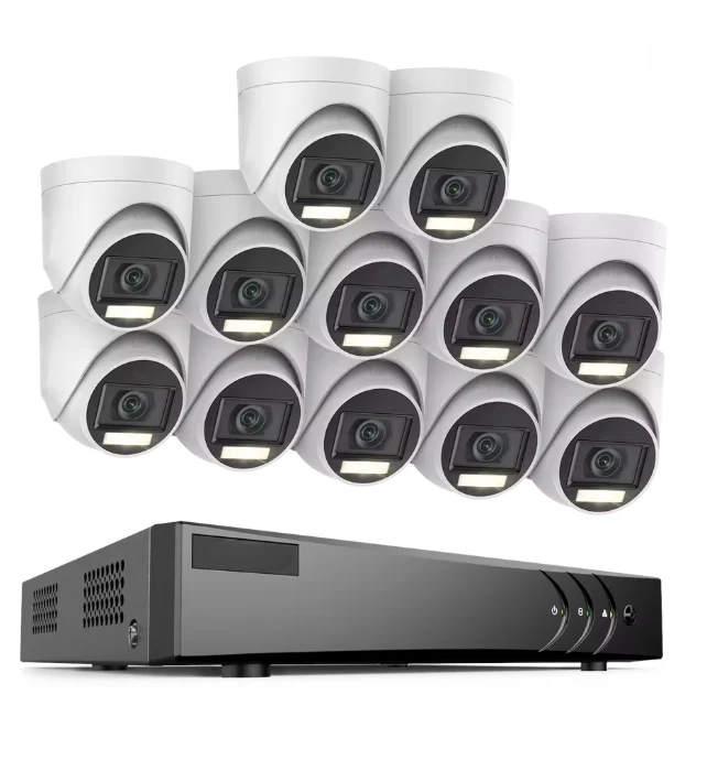 16-kanaals Beveiligingssysteem – Bewakingsset – CCTV Camera Set – HD Beveiligingscamera – Surveillance Systeem – 12x 5MP Camera’s – IP67 Waterdichte Behuizing - 2TB