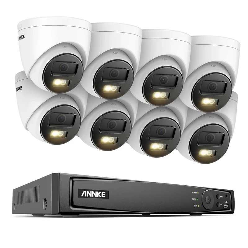 16-kanaals NVR Beveiligingssysteem – CCTV Camerasysteem – IP Beveiligingscamera – Surveillance Systeem – Video Bewakingsset – 8K 12MP Dual-Light Camera’s – PoE Aansluiting & Mens- en Voertuigdetectie