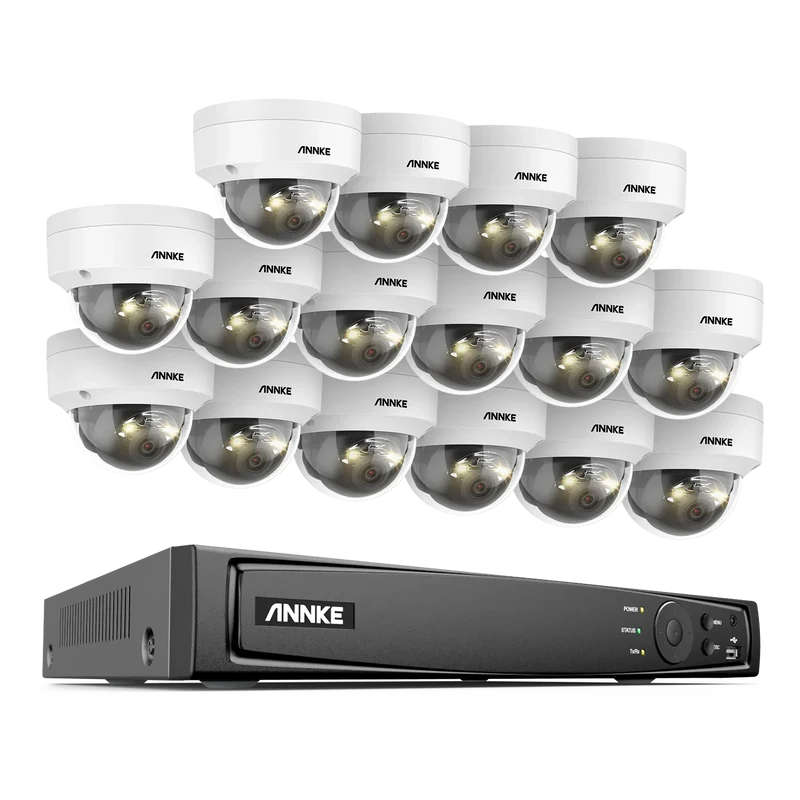 16-kanaals NVR Beveiligingssysteem – IP Camera Systeem – CCTV Beveiliging – Videobewaking – Surveillance Camera – 16x 12MP HD Camera’s – PoE Installatie & Nachtzicht 30m