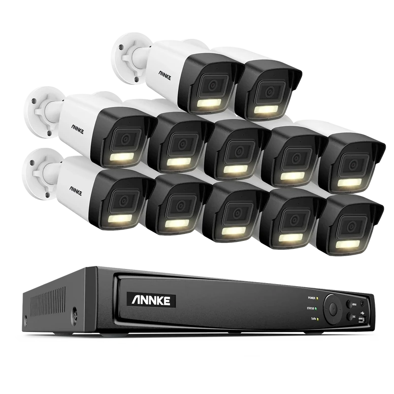 16-kanaals IP Beveiligingscamera Set – Bewakingscamera – Camerasysteem – Surveillance Camera – NVR Systeem – 12 MP Resolutie – Smart Dual-Light Nachtzicht